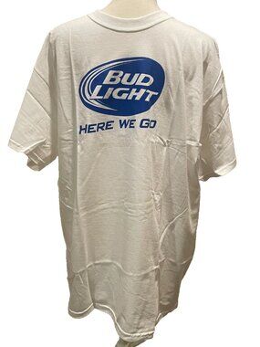 NEW Bud Light “Here We Go” T-Shirt – Men’s Size XL – Fruit of the Loom